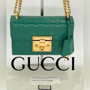 Gucci Padlock in Green with Gold Hardware Excellent Condition w/Dust Bag